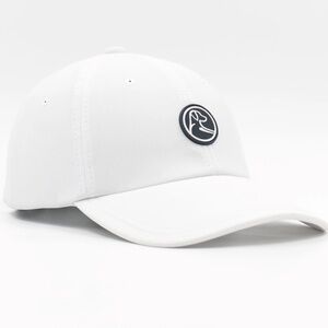 Rhoback White Baseball Cap with Black Logo Patch